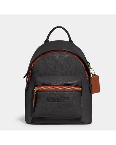 COACH Colorblock Leather Charter Backpack - Brown