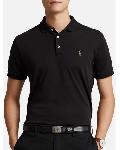 Polo Ralph Lauren Schwarzes Slim-Fit-Poloshirt