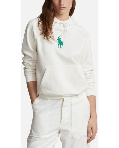 Polo Ralph Lauren Loopback Cotton-jersey Hoodie - White