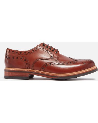 Grenson Archie Handpainted Leather Brogues - Brown