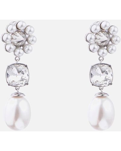 Shrimps Terry Silver-tone, Faux Pearl And Crystal Earrings - White