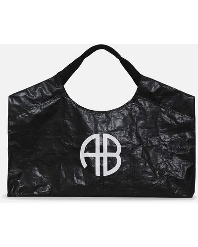 Anine Bing Drew Sport Vinyl Tote Bag - Black