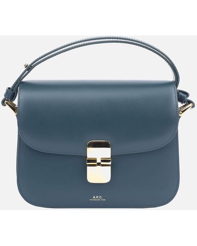 A.P.C. Grace Small Leather Cross-body Bag - Blue