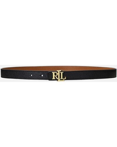 Lauren by Ralph Lauren Reversible 20 Skinny Belt - Black