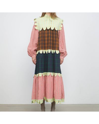 Stella Nova Loan Ruffled-trimmed Cotton Midi Dress - Multicolour