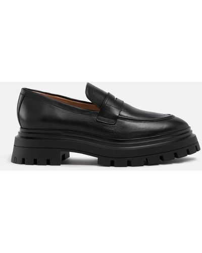 Stuart Weitzman Bedford Leather Loafers - Black