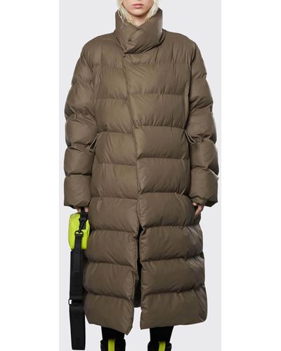 Rains W Quilted Coated-Shell Padded Coat - Grün