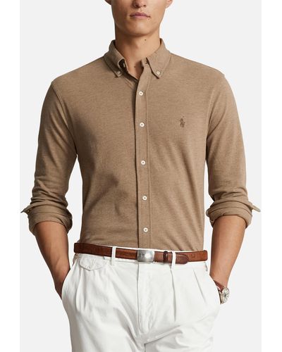 Polo Ralph Lauren Featherweight-Piqué-Hemd - Braun