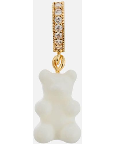 Crystal Haze Jewelry Pave Nostalgia Bear Pendant - White