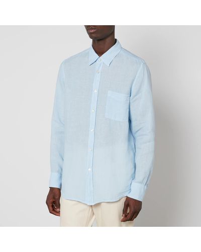 BOSS Relegant_6 Linen Shirt - Blue