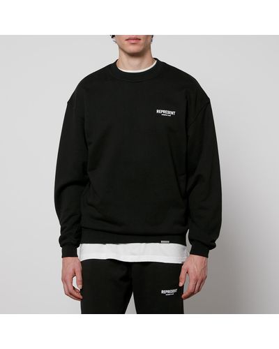 Represent Owner's Club Cotton-jersey Sweatshirt - Black