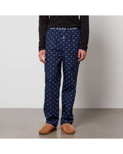 Polo Ralph Lauren Logo Cotton Pajama Pants - Blue