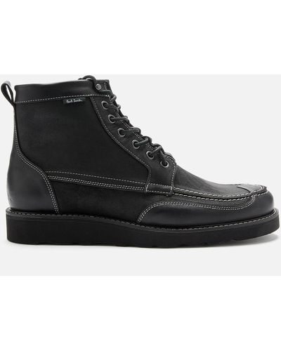 PS by Paul Smith Tufnel Suede Lace Up Boots - Black