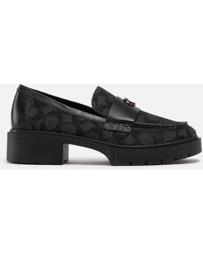 COACH Leah Denim Loafers - Black