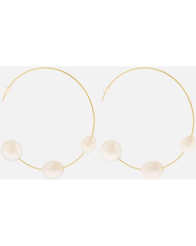 Cult Gaia Nubia Gold-tone And Freshwater Pearl Hoop Earrings - Multicolour
