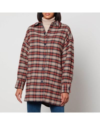 See By Chloé Oversized Checked Jacquard Shirt - Red