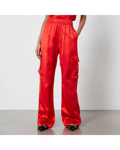 Red cargo trousers best sale womens