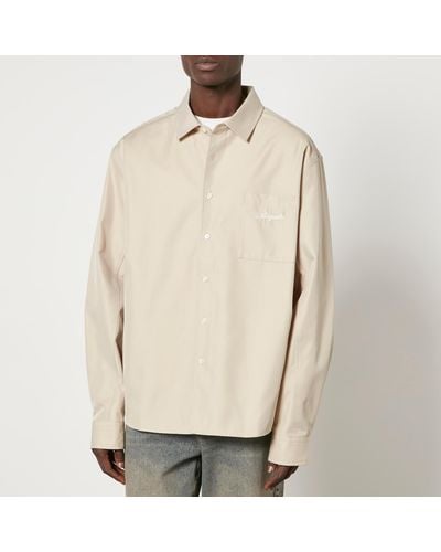 Axel Arigato Flow Logo-embroidered Twill Overshirt - Natural