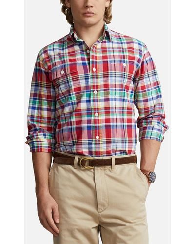 Polo Ralph Lauren Kariertes Custom-Fit Oxfordhemd - Rot