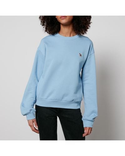 PS by Paul Smith Zebra Organic Cotton-Jersey Sweatshirt - Blue