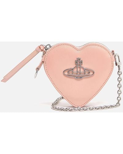 Vivienne Westwood Leather Heart Crossbody Bag - Pink