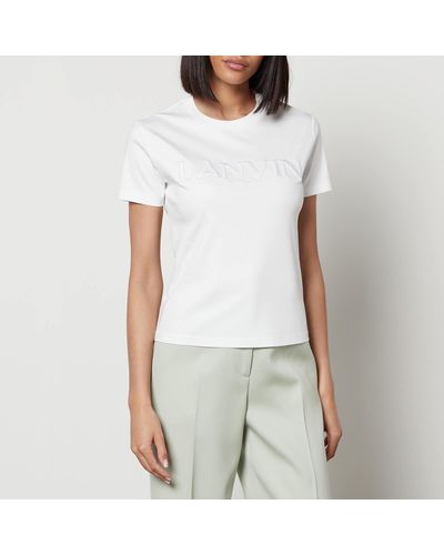 Lanvin Logo-embroidered Cotton-jersey T-shirt - White