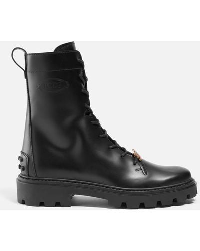 Tod s Gomma 84k Leather Boots in Black Lyst UK
