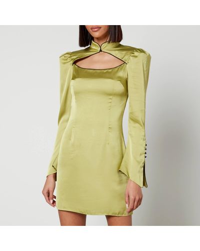 De La Vali Satin Mini Dress - Green