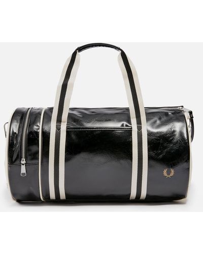 Fred Perry Classic Faux Patent Leather Duffle Bag - Black