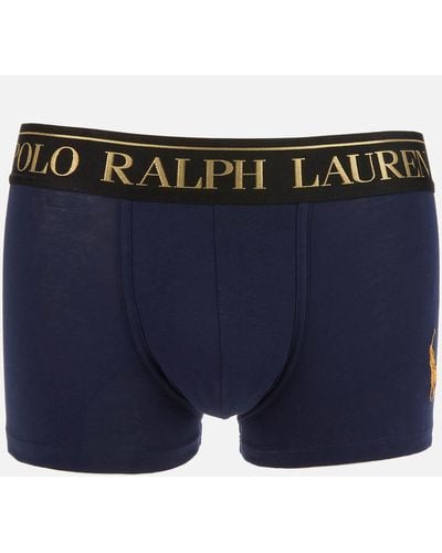 Polo Ralph Lauren Gold Polo Player Trunk Boxer Shorts - Blue