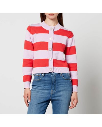 Olivia Button Down Cardigan - Red