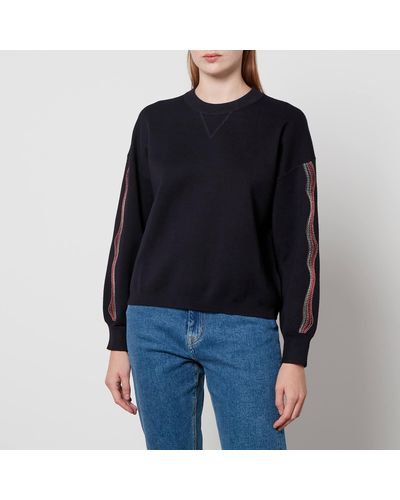 PS by Paul Smith Embroidered Cotton-Jersey Sweatshirt - Black