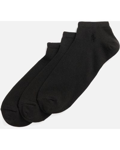Polo Ralph Lauren Three- Pack Cotton-blend Sneaker Socks - Black