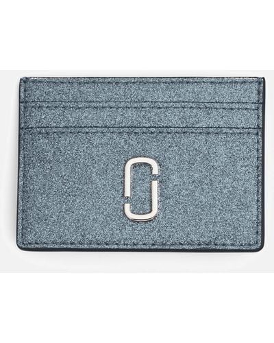 Marc Jacobs The Galactic Glitter J Marc Leather Card Case - Blue