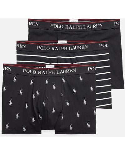 Polo Ralph Lauren Cotton/elastane 3 Pack Trunks - Black