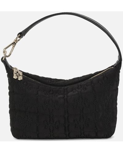 Ganni Butterfly Small Satin Pouch - Black