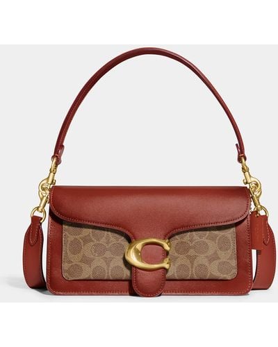 COACH Women's Tabby Shoulder Bag 26 In Signature Canvas Rust - Red