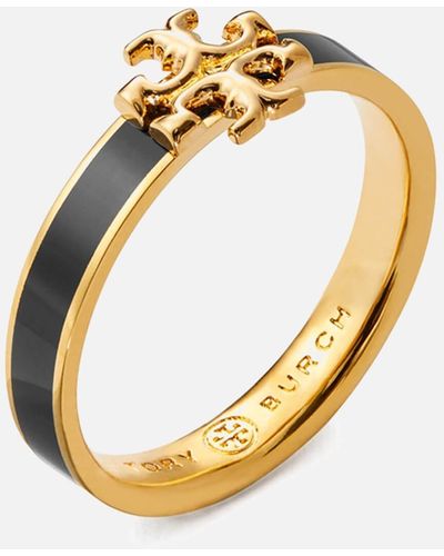 Tory Burch Kira Enamel And Gold-tone Ring - Metallic