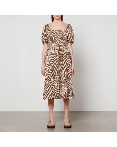 Barbour X House of Hackney Martello Zebra-Print Lyocell Dress - Brown