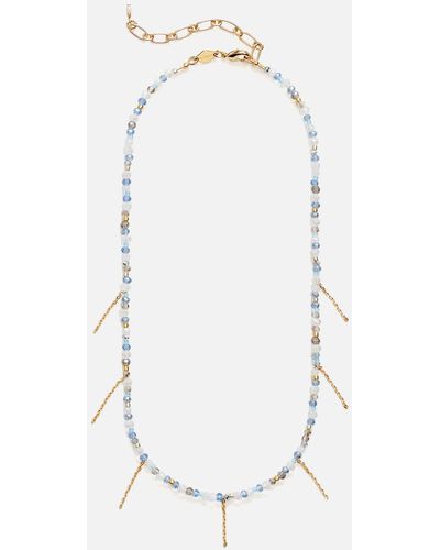 Anni Lu Silver Lining 18-karat Gold-plated Beaded Necklace - White
