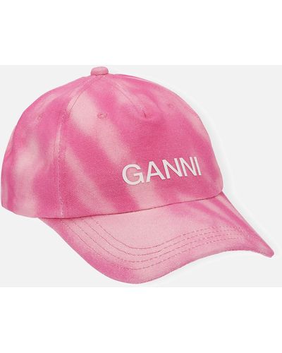 Ganni Organic Cotton-canvas Baseball Cap - Pink