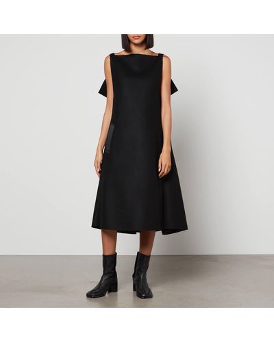 Maison Margiela Wool And Silk-blend Midi Dress - Black