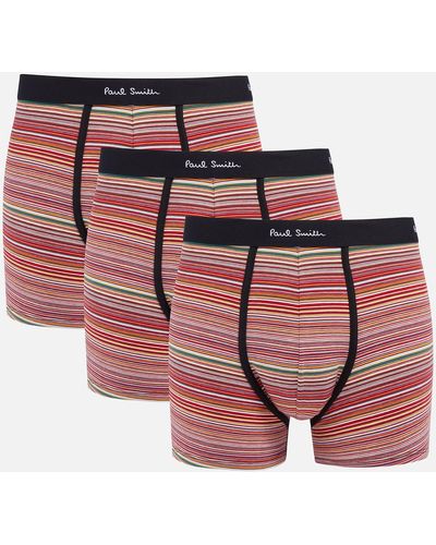 PS by Paul Smith Three-pack Striped Organic Cotton-blend Boxer Shorts - Pink