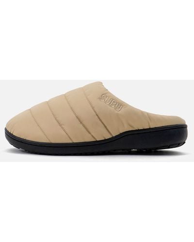 SUBU Quilted Shell Slippers - Brown