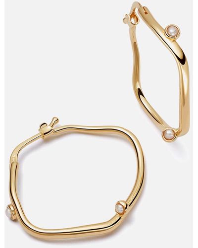 Daisy London Shrimps Pearl 18-karat Gold-plated Sterling Silver Earrings - Metallic