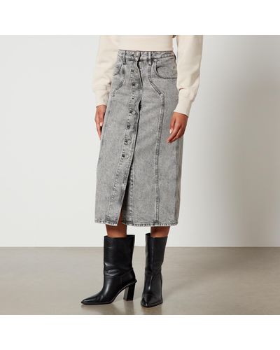 MARANT ETOILE Vandy Denim Midi Skirt - Grey