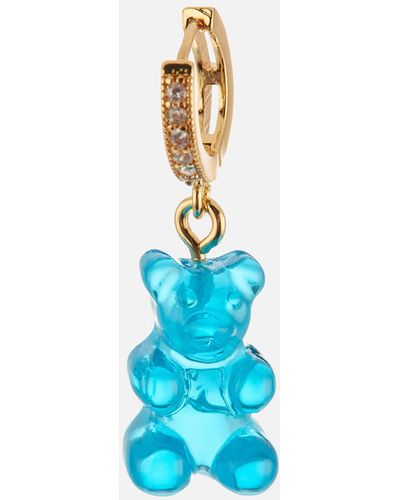 Crystal Haze Jewelry Pave Nostalgia Bear Hoop - Blue