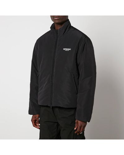 Represent Owners Club Nylon Puffer Jacket - Black