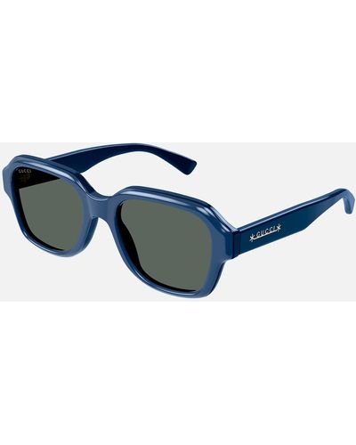 Gucci Logo Rectangular Sunglasses - Blue
