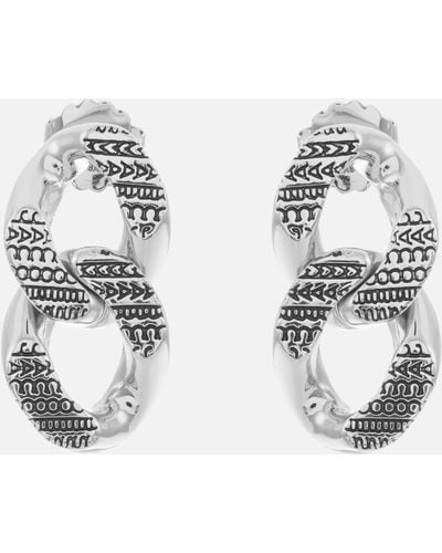 Marc Jacobs Monogram Chain Link Silver-tone Earrings - Metallic